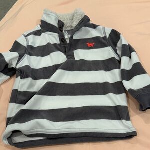 Carter's Gray and Black Striped Kids fleece sweatshirt